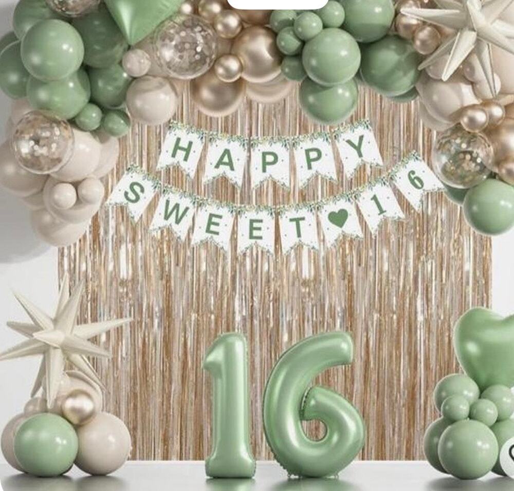 Sweet 16 Birthday Decorations & Balloon Bundle